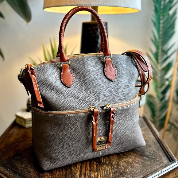 Dooney & Bourke Handbags - Dooney & Bourke Dillen Double Pocket Satchel in Elephant Grey